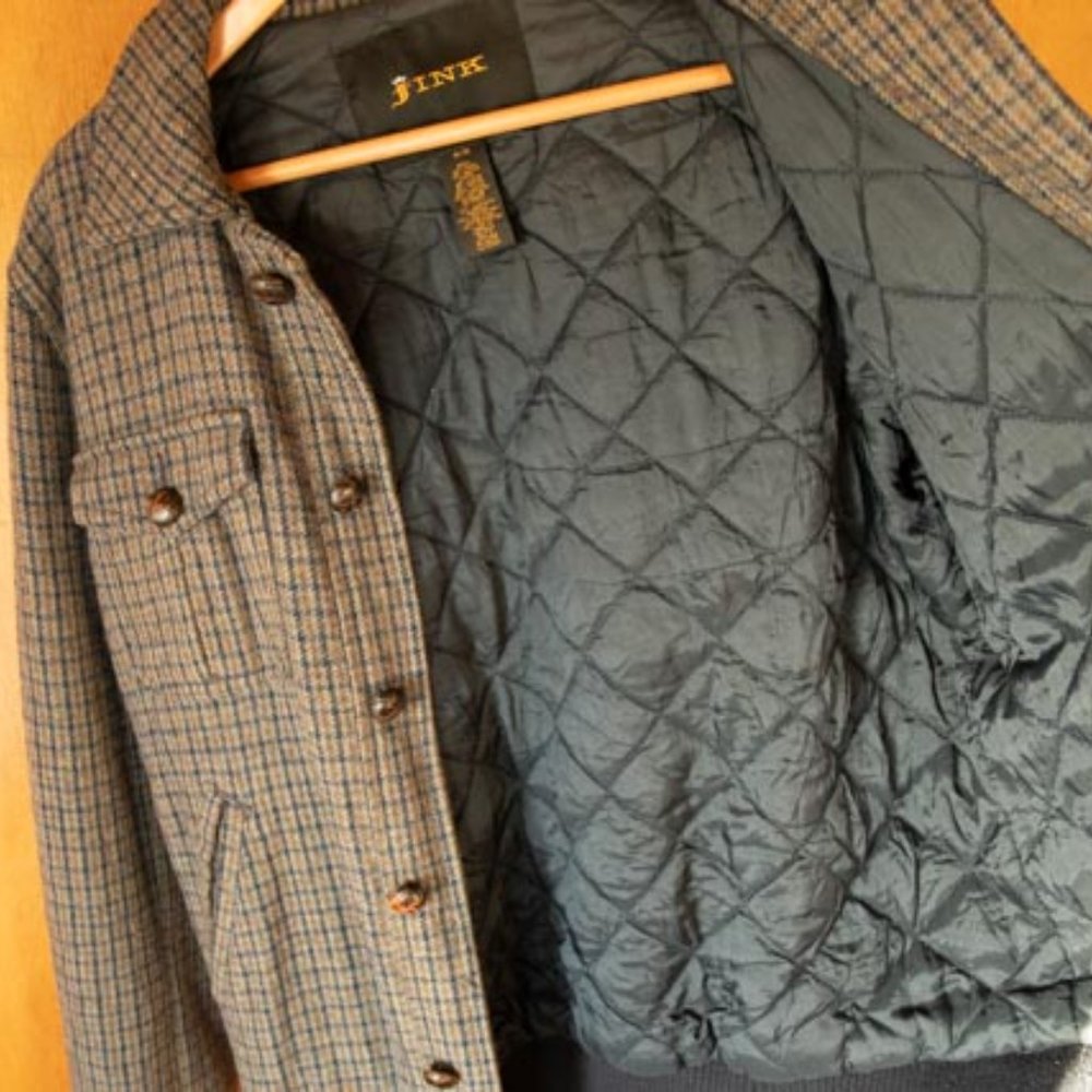 Fink Navy Wool Bomber Jacket mens M - Picture 5 of 11